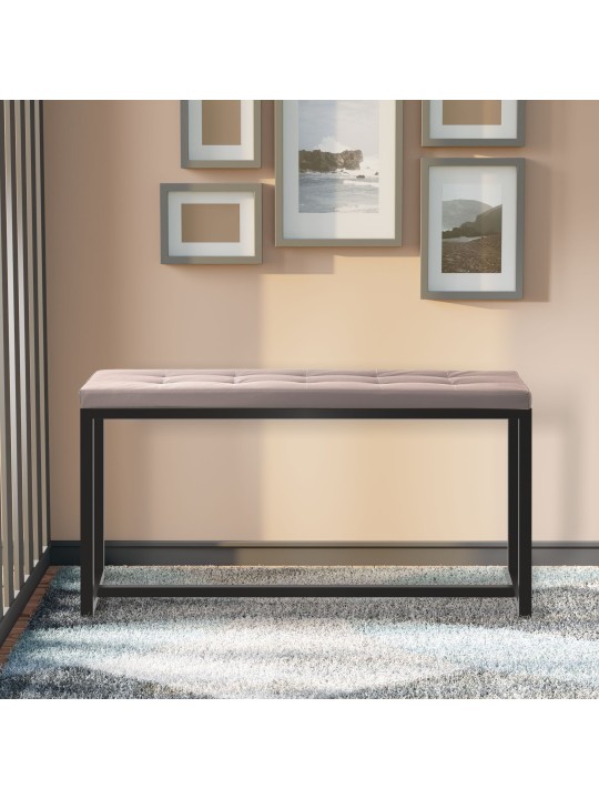 Bænk Barci B imiteret læder, hvid