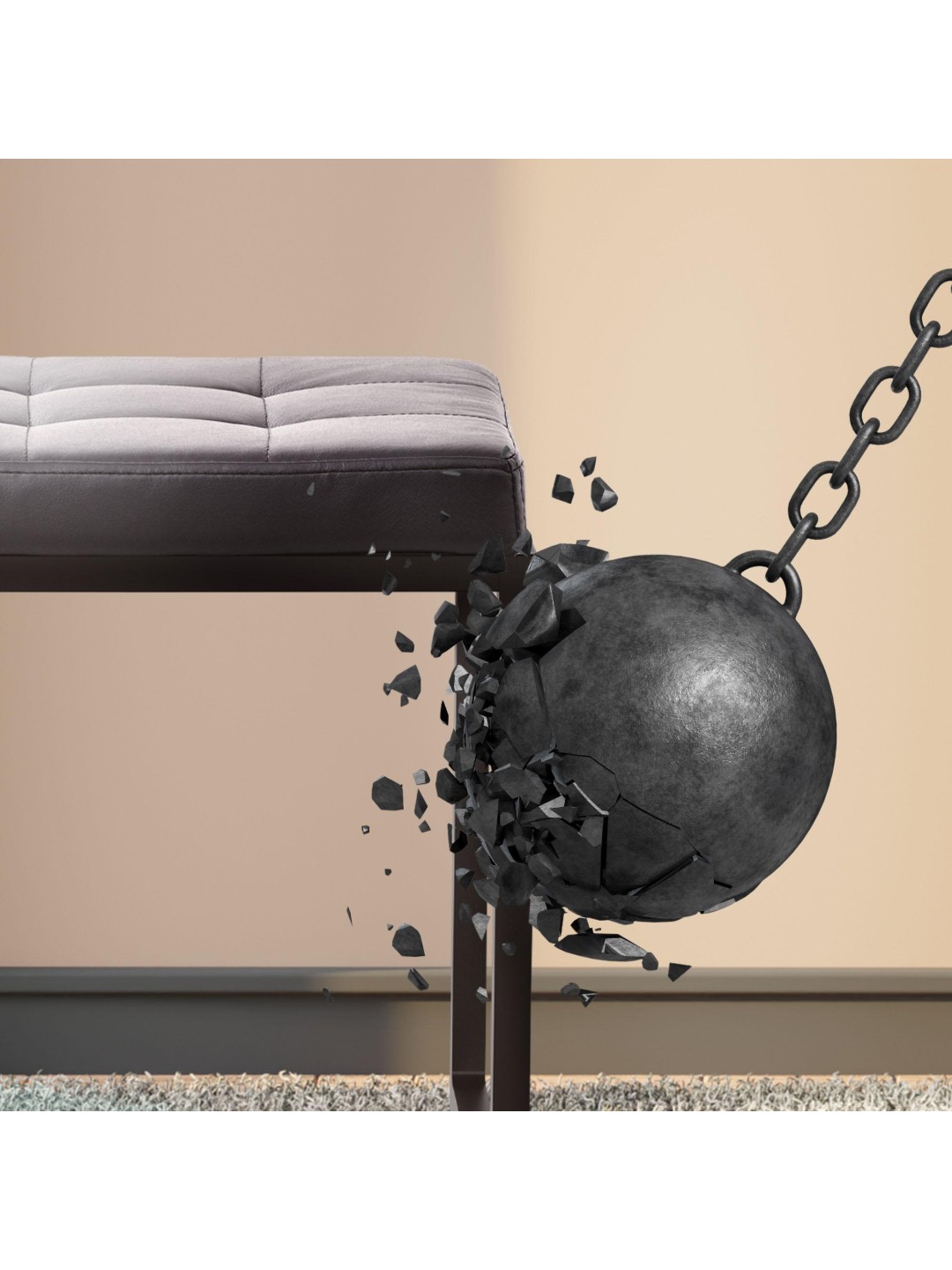 Bænk Barci B imiteret læder, sort