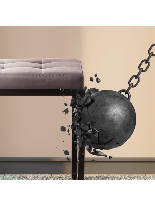 Bænk Barci B imiteret læder, grå Bænk Barci B imiteret læder, grå