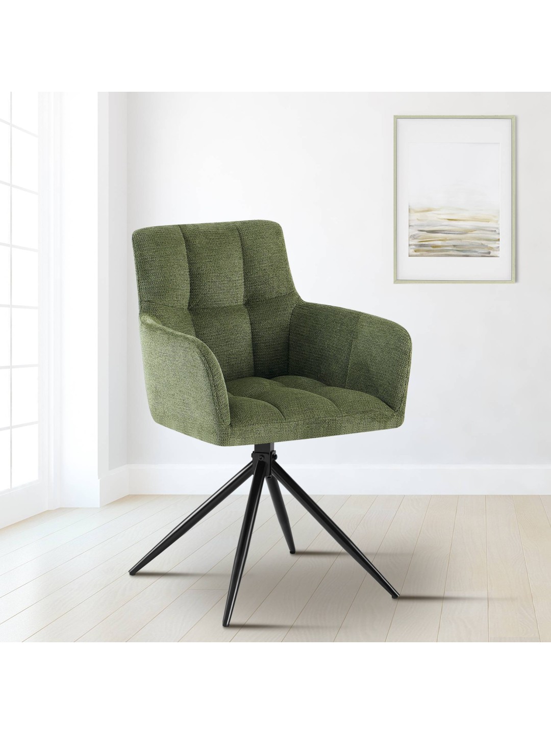 Spisestuestol Jonah stof, grøn