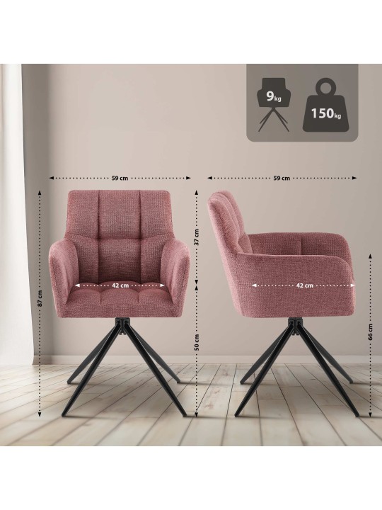 Spisestuestol Jonah stof, rubinrød