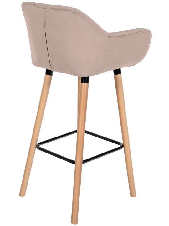 Sæt med 2 barstole Grant velvet, lysegrå Sæt med 2 barstole Grant velvet, lysegrå