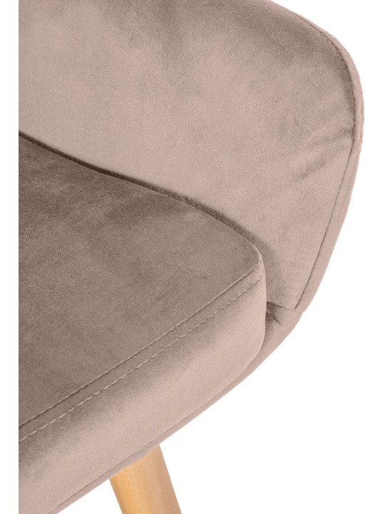 Sæt med 2 barstole Grant velvet, lysegrå Sæt med 2 barstole Grant velvet, lysegrå