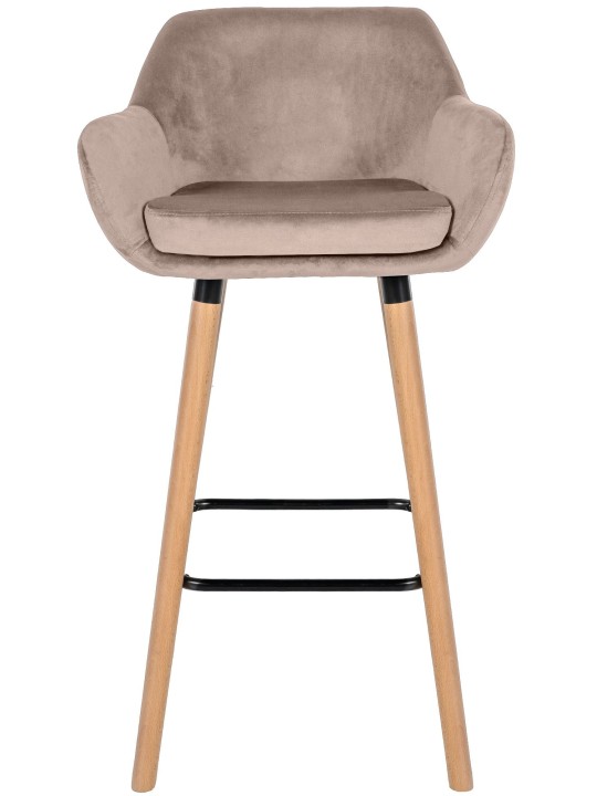 Sæt med 2 barstole Grant velvet, lysegrå Sæt med 2 barstole Grant velvet, lysegrå