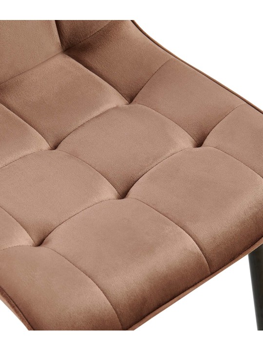 Sæt med 2 spisestuestole Gifford velvet, brun