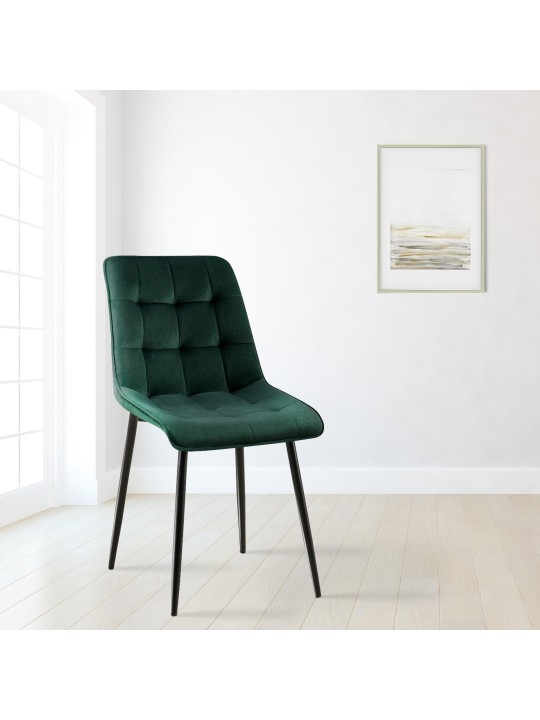 Sæt med 2 spisestuestole Gifford velvet, grøn