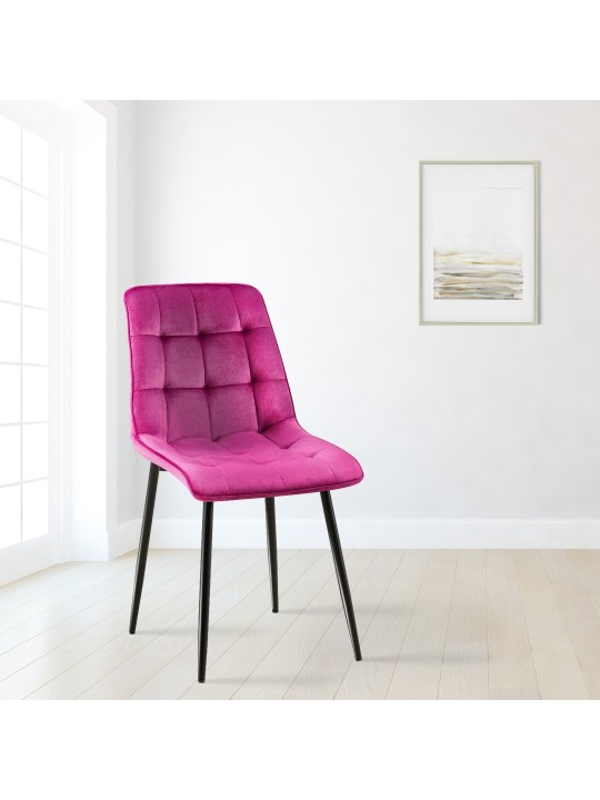 Sæt med 2 spisestuestole Gifford velvet, lilla