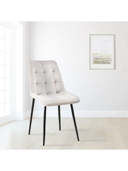 Sæt med 2 spisestuestole Gifford velvet, grå