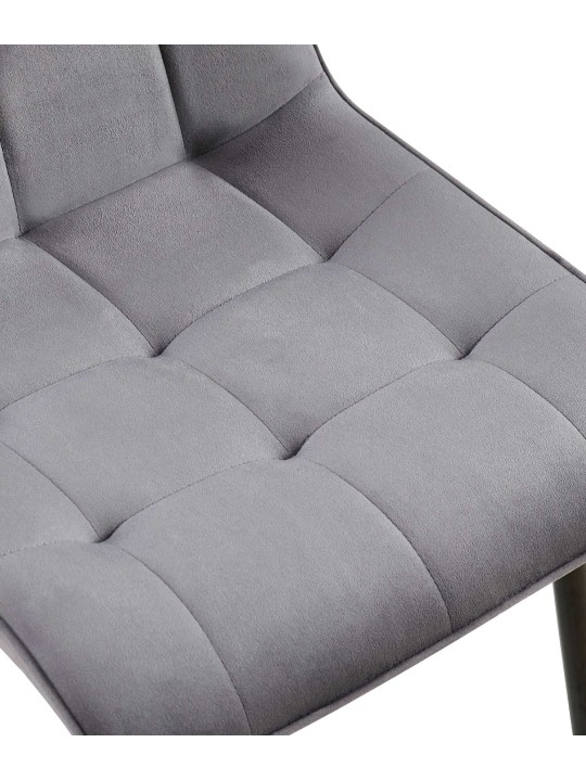 Sæt med 2 spisestuestole Gifford velvet, mørkegrå