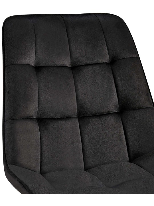 Sæt med 2 spisestuestole Gifford velvet, sort