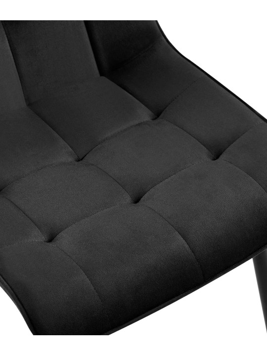 Sæt med 2 spisestuestole Gifford velvet, sort