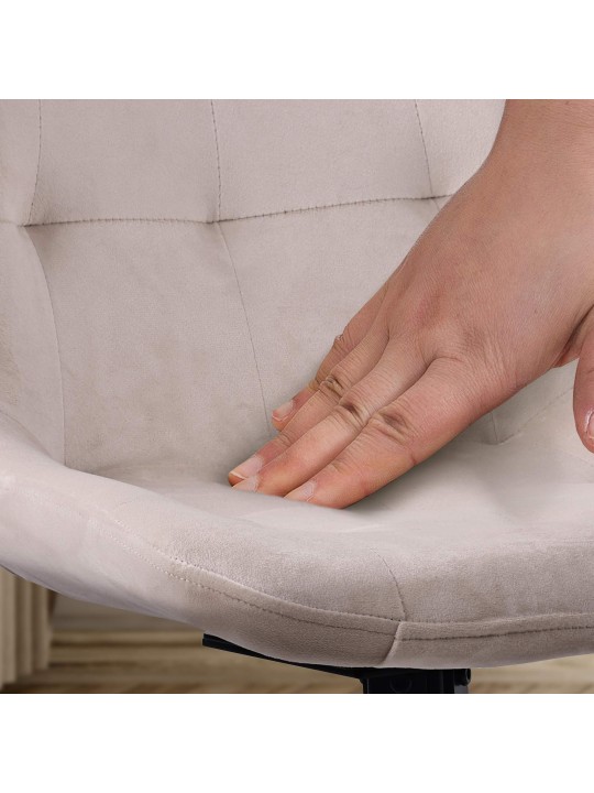 Sæt med 2 spisestuestole Merna velvet, creme