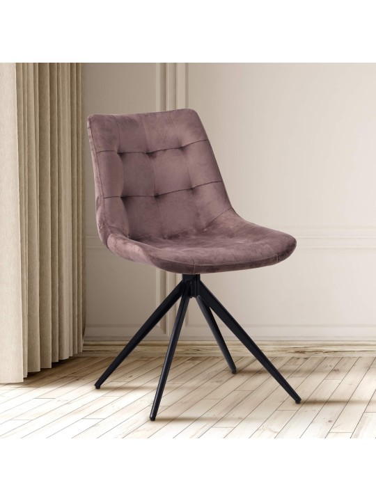 Sæt med 2 spisestuestole Merna velvet, brun Sæt med 2 spisestuestole Merna velvet, brun