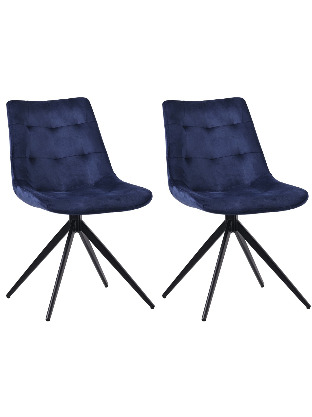 Sæt med 2 spisestuestole Merna velvet, mørkeblå