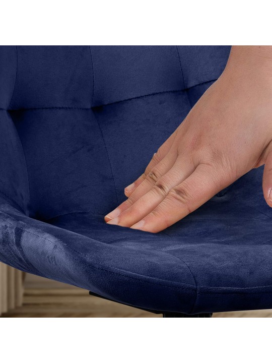 Sæt med 2 spisestuestole Merna velvet, mørkeblå