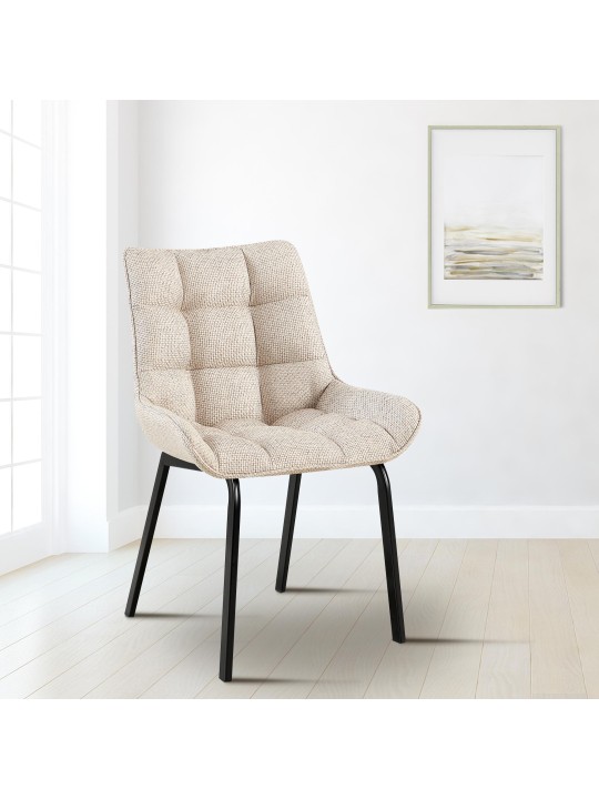 Sæt med 2 stole Saranda stof, elfenben Sæt med 2 stole Saranda stof, elfenben