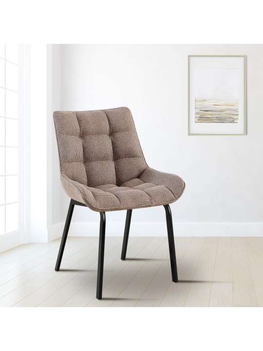 Sæt med 2 stole Saranda stof, terrabrun