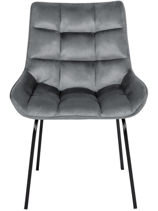 Sæt med 2 stole Saranda fløjl, mørkegrå