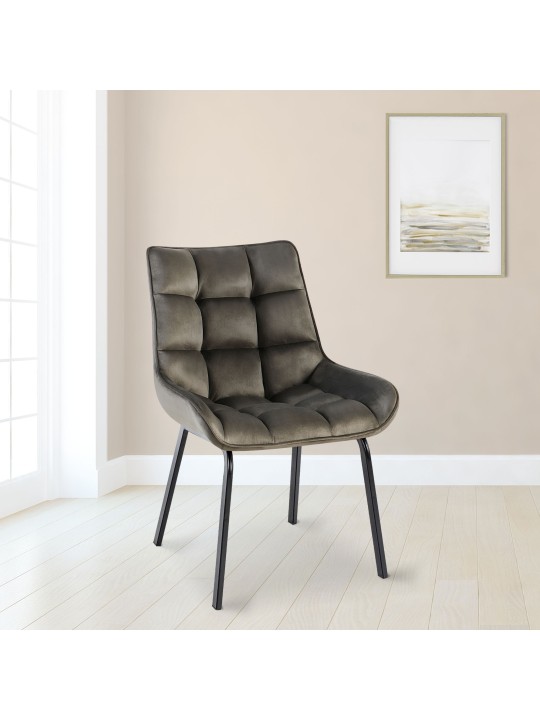 Sæt med 2 stole Saranda fløjl, antracit Sæt med 2 stole Saranda fløjl, antracit