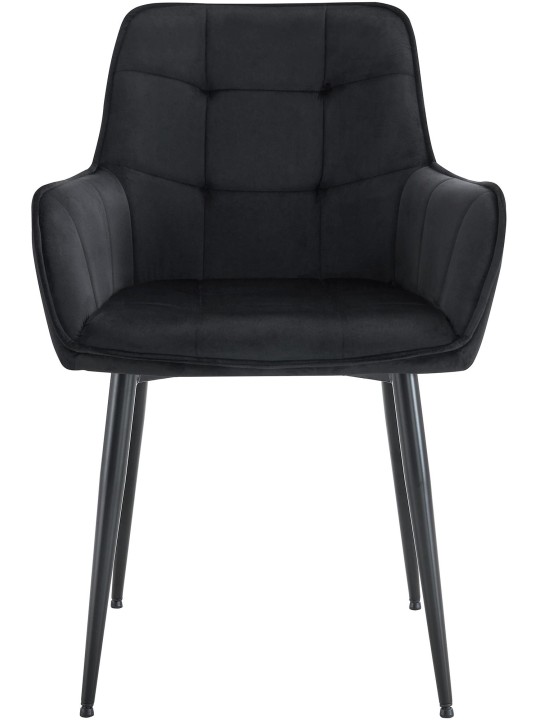 Sæt med 2 Ferndale spisestuestole i fløjl, sort