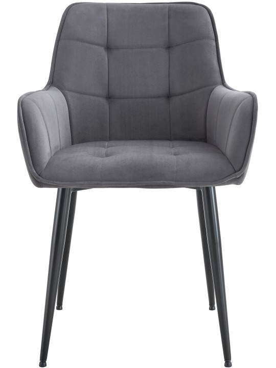Sæt med 2 Ferndale spisestuestole i fløjl, mørkegrå Sæt med 2 Ferndale spisestuestole i fløjl, mørkegrå