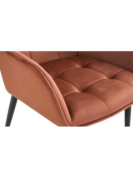 Sæt med 2 Ferndale spisestuestole i fløjl, brun Sæt med 2 Ferndale spisestuestole i fløjl, brun