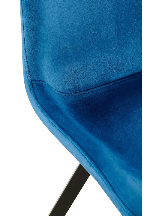 Sæt med 2 spisestuestole Lewes velvet, mørkeblå Sæt med 2 spisestuestole Lewes velvet, mørkeblå