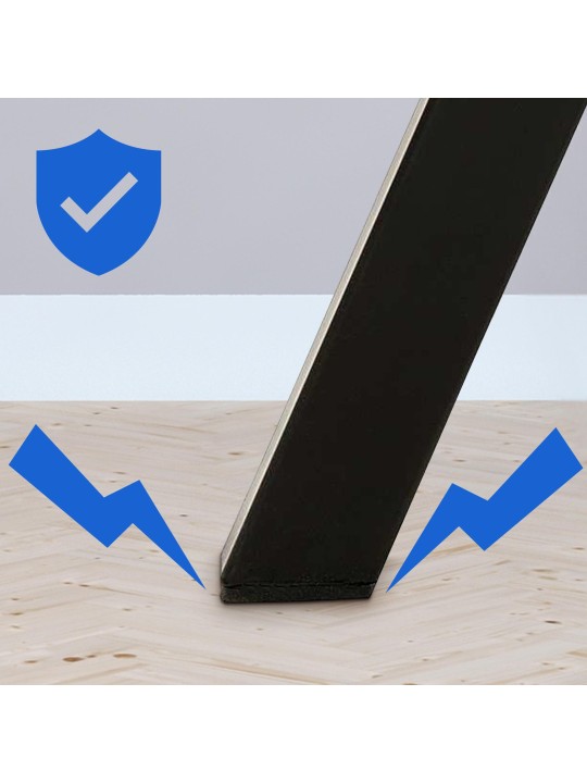 Sæt med 2 spisestuestole Lewes velvet, sort