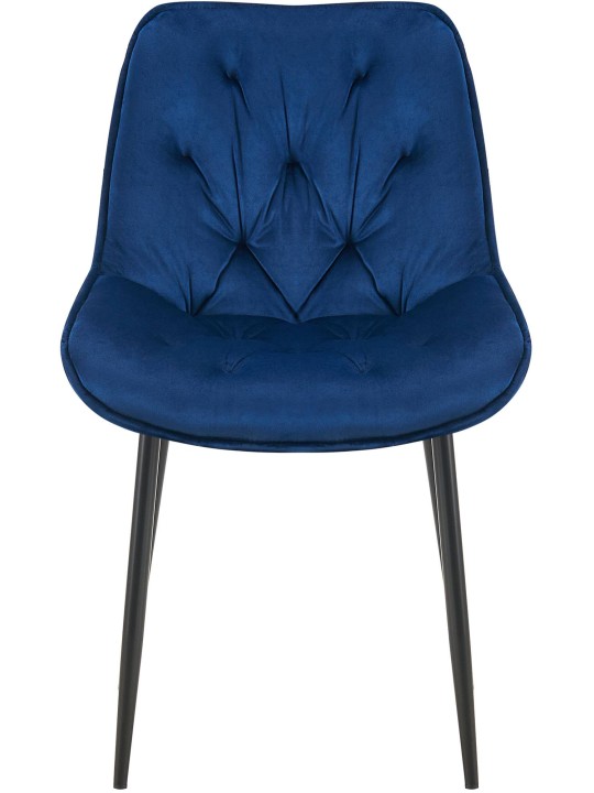 Sæt med 2 spisestuestole Wallace velvet, blå