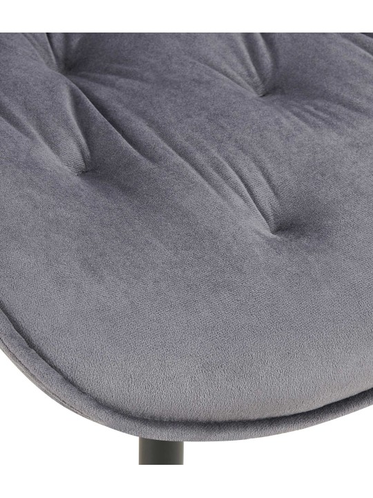 Sæt med 2 spisestuestole Wallace velvet, mørkegrå