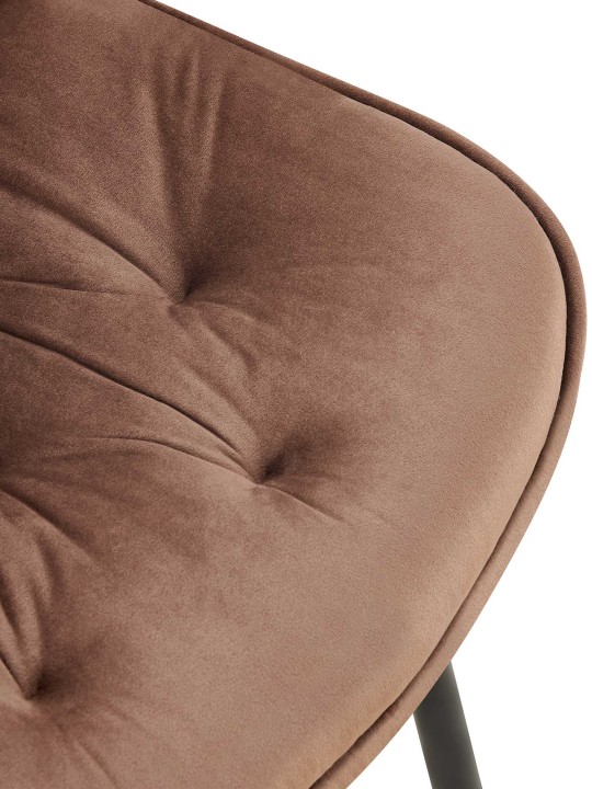 Sæt med 2 spisestuestole Wallace velvet, brun