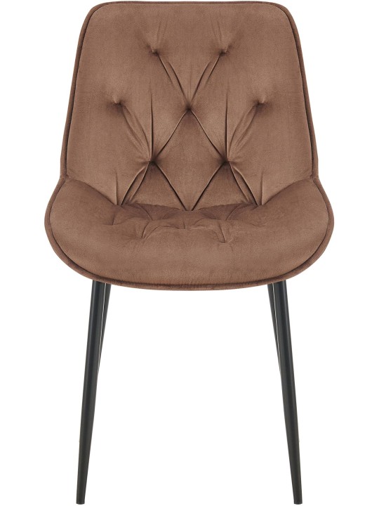 Sæt med 2 spisestuestole Wallace velvet, brun