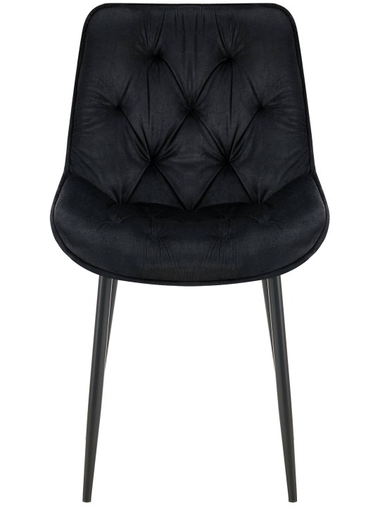 Sæt med 2 spisestuestole Wallace velvet, sort