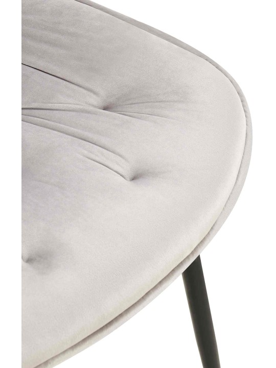 Sæt med 2 spisestuestole Wallace velvet, grå