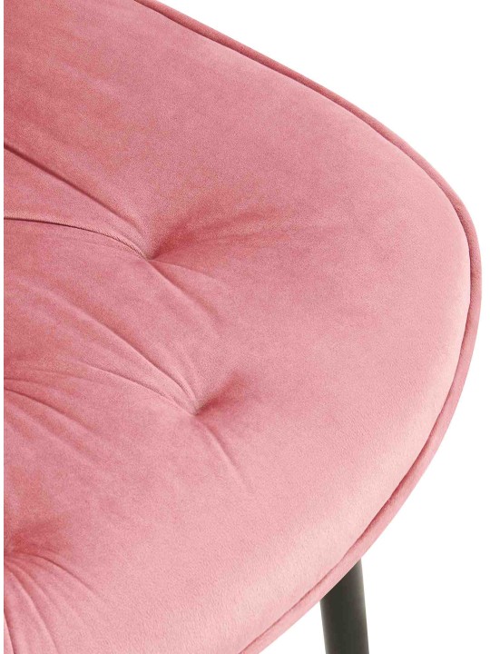 Sæt med 2 spisestuestole Wallace velvet, lyserød