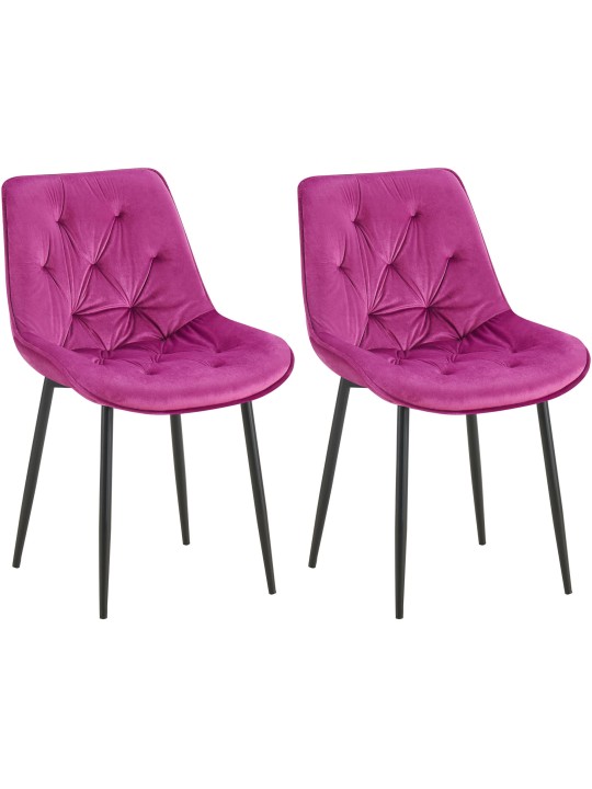 Sæt med 2 spisestuestole Wallace velvet, lilla Sæt med 2 spisestuestole Wallace velvet, lilla