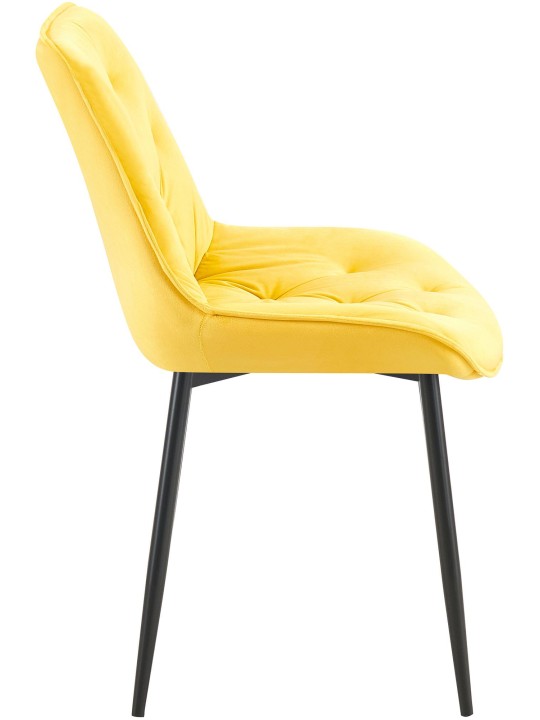 Sæt med 2 spisestuestole Wallace velvet, gul