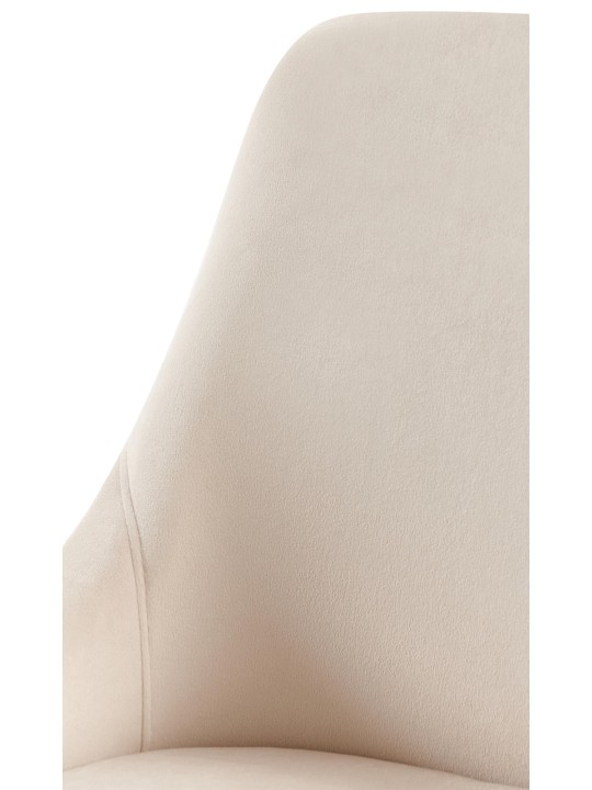 Elmira spisestuestol i fløjl, creme