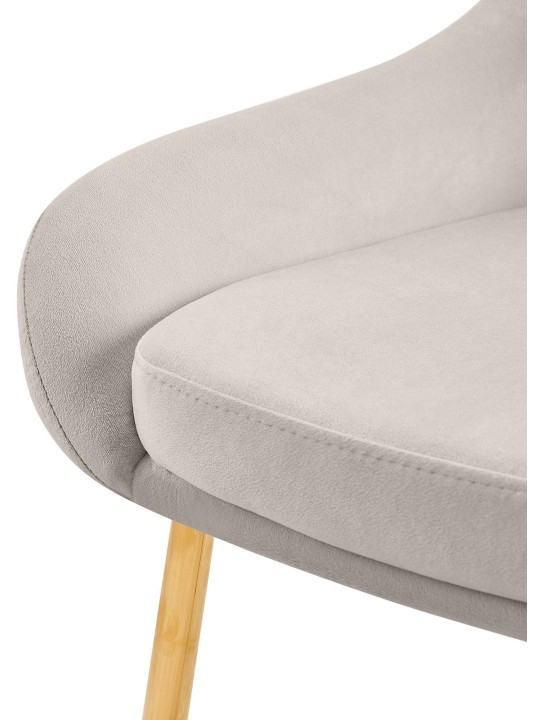 Spisestuestol Elmira fløjl guld, grå