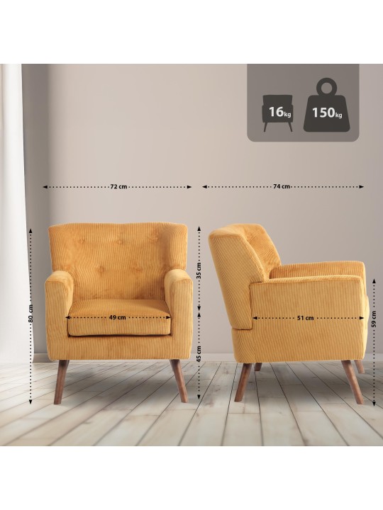 Lænestol Kioni Cord, orange Lænestol Kioni Cord, orange