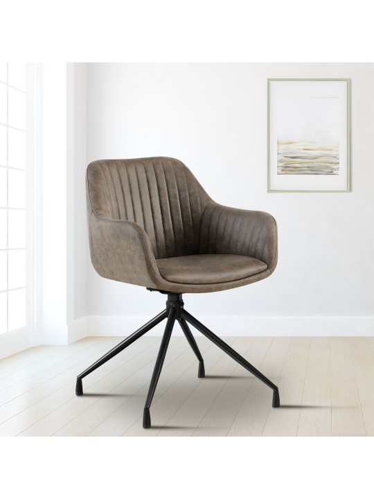 Sæt med 2 spisestuestole Welby Vintage, grå