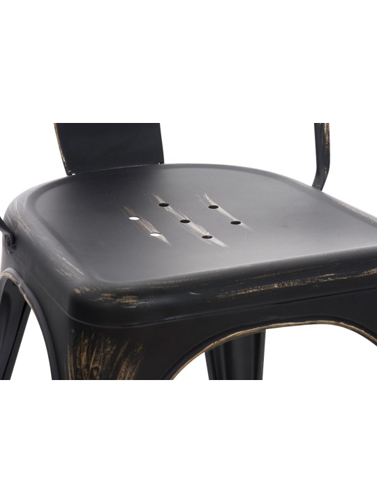Stol Benedikt antik, sort-guld