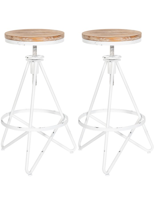 Sæt med 2 barstole Karla, antik hvid