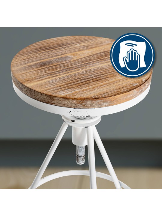 Sæt med 2 barstole Karla, antik hvid