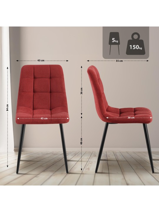 Spisestuestol Antibes Cord, bordeaux Spisestuestol Antibes Cord, bordeaux