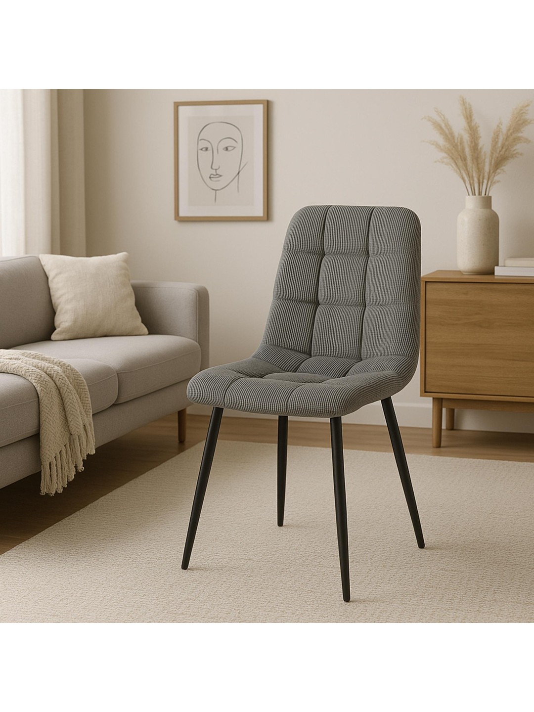 Spisestuestol Antibes Cord, grå