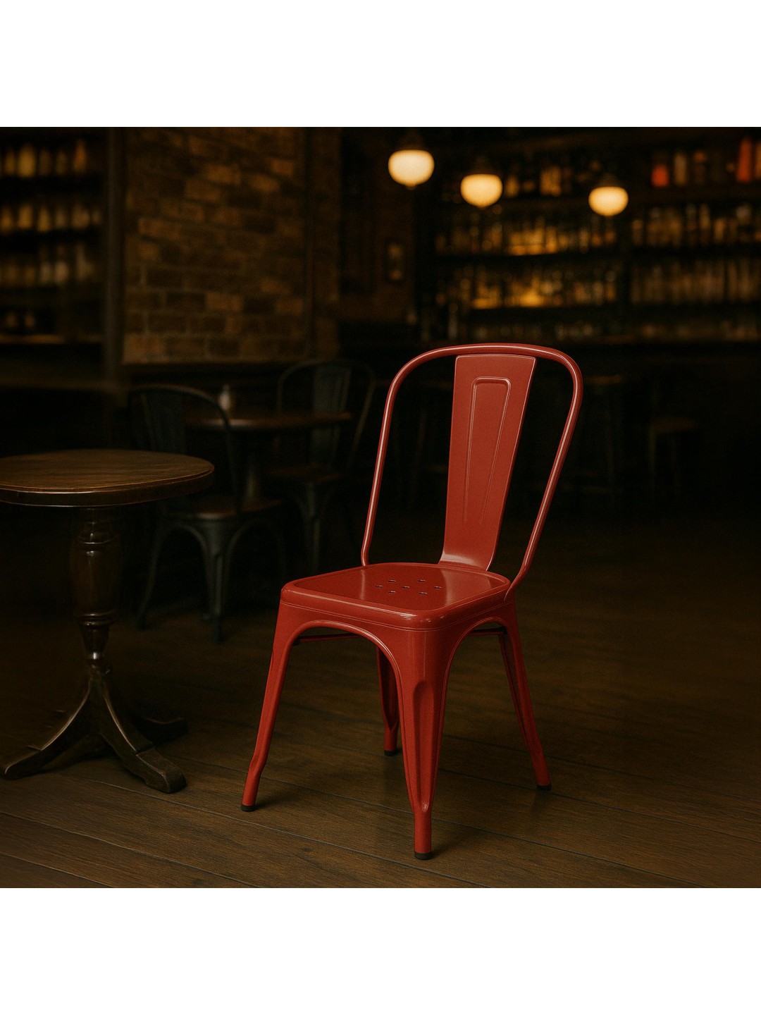 Sæt med 4 stole Benedikt, rød