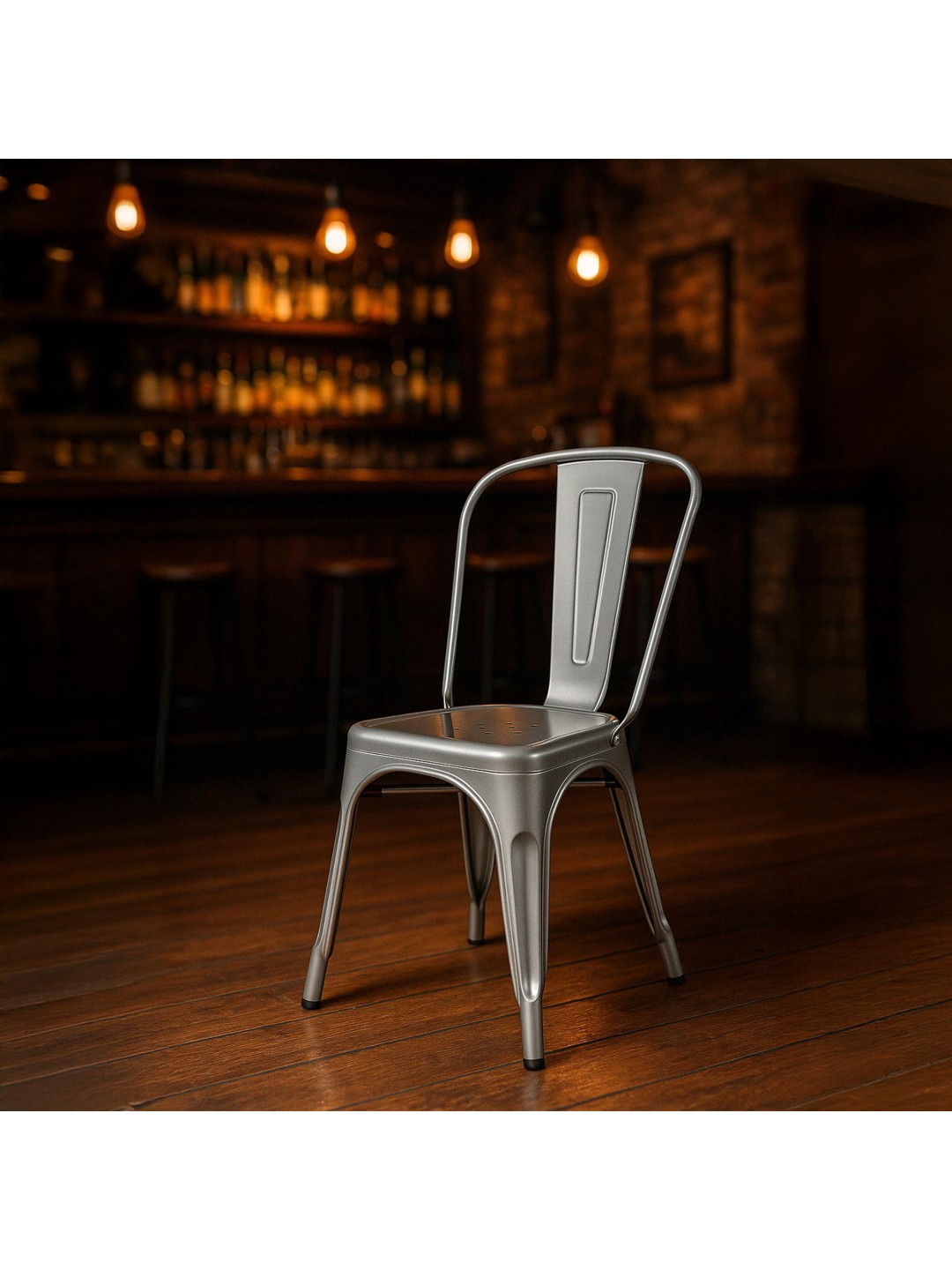 Sæt med 4 stole Benedikt, sølv