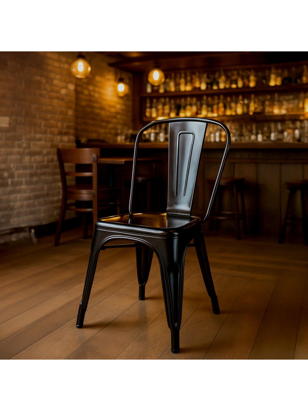 Sæt med 4 stole Benedikt, sort