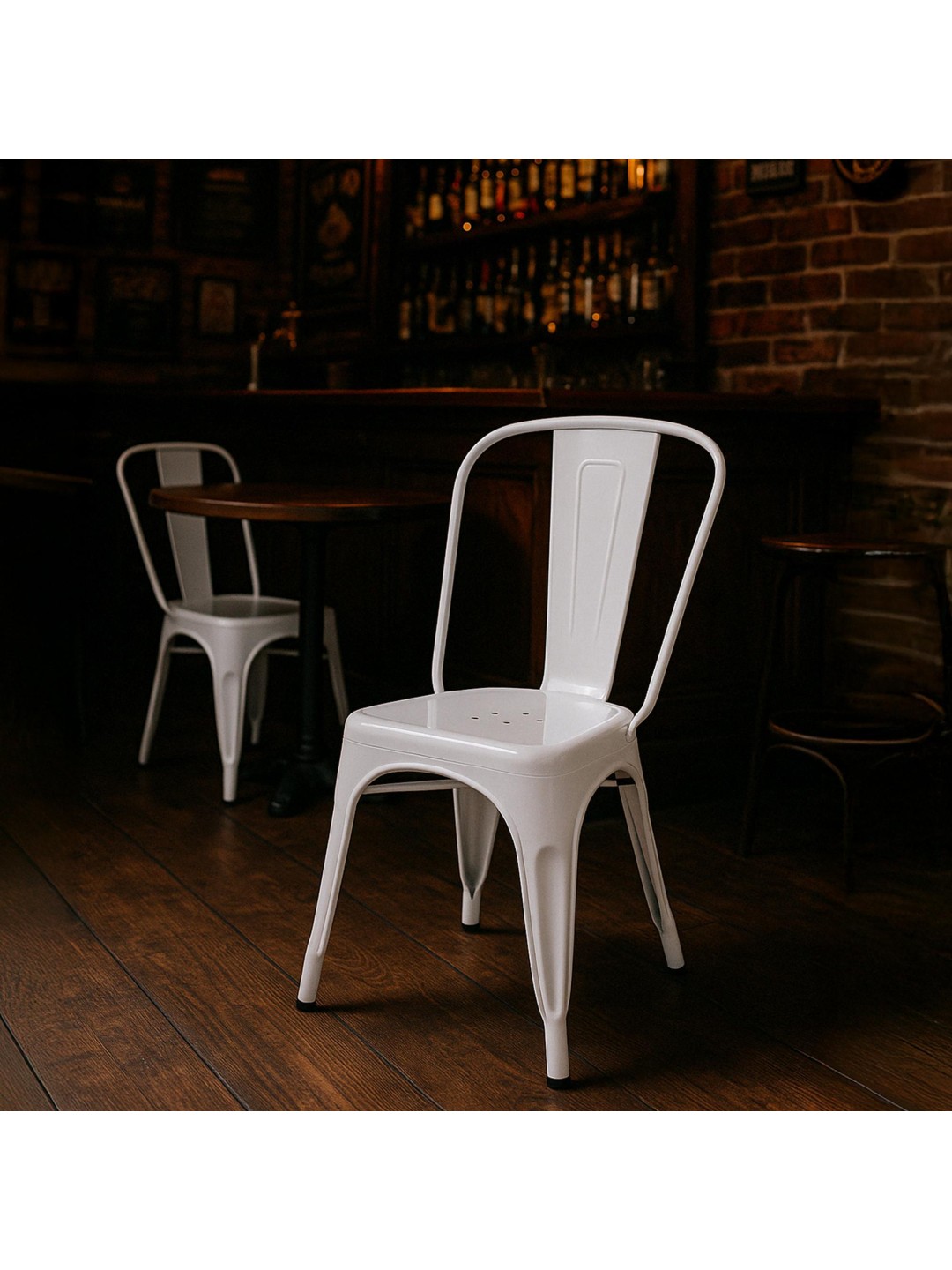 Sæt med 4 stole Benedikt, hvid